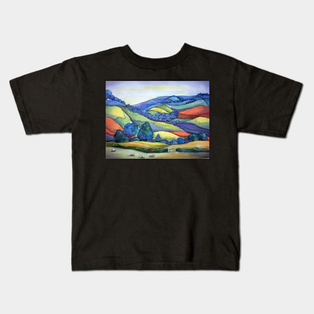 Devonshire Quilt Kids T-Shirt by bevmorgan